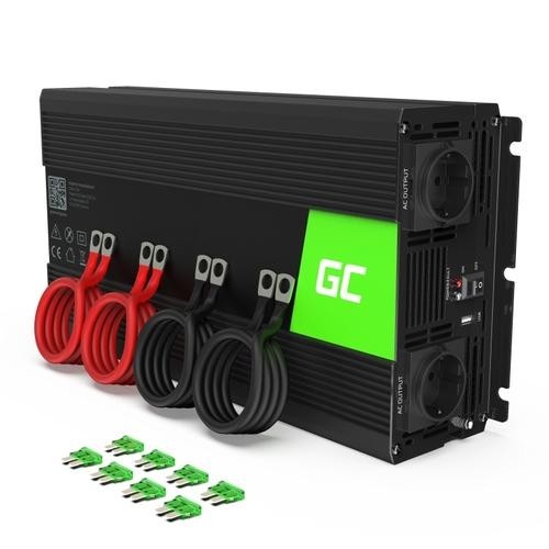 Green Cell INV15 power adapter/inverter Auto 3000 W Black image 1