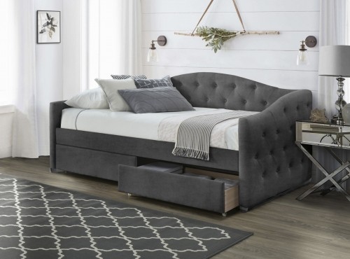 Halmar ALOHA bed with drawers, color: grey image 1