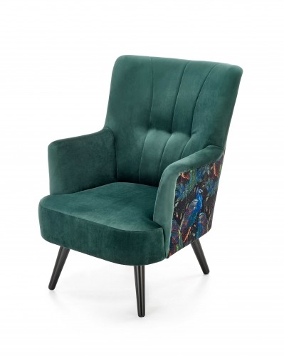 Halmar PAGONI chair color: dark green / black image 1