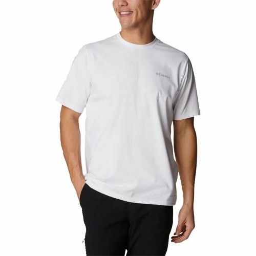 Men’s Short Sleeve T-Shirt Columbia Sun Trek White Men image 1