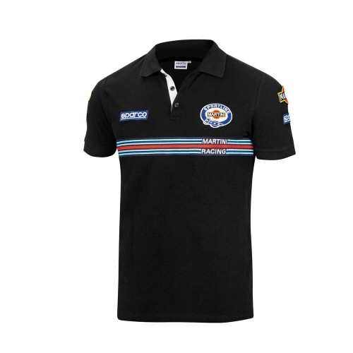 Men’s Short Sleeve Polo Shirt Sparco Martini Racing Black Size XL image 1