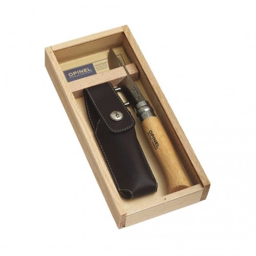 Нож OPINEL N°08 из нержавеющей стали,оливковая рукоять,подарочная коробка. image 1