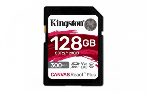 Kingston Memory card SD 128GB Canvas React Plus 300/260 UHS-II U3 image 1