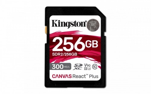 Kingston Memory card SD 256GB Canvas React Plus 300/260 UHS-II U3 image 1