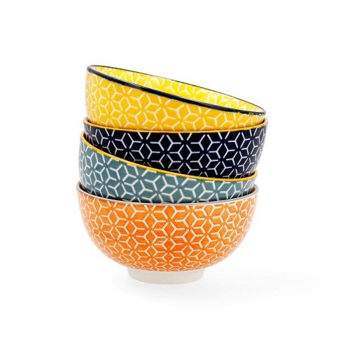 Set of bowls Quid Pippa Aperitif Ceramic Multicolour (11 cm) (4 Units) image 1