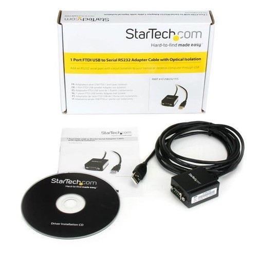 USB to RS232 Adapter Startech ICUSB2321FIS         Black image 1