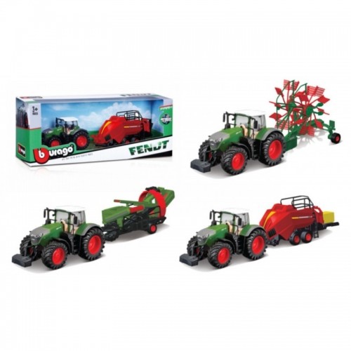 BBURAGO 10cm farm tractor with accessories, assort., 18-31850 image 1