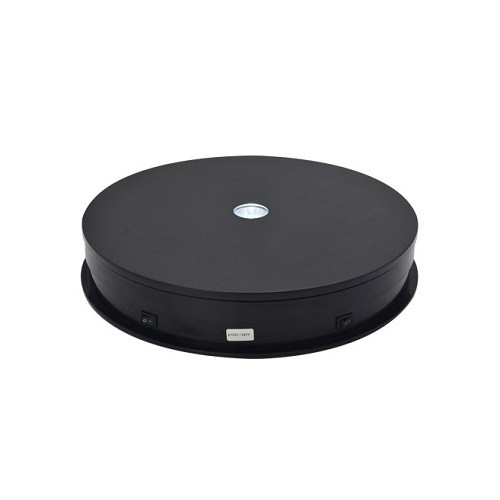 LED Rotating Turn-Table Display Stand,  Round 30cm, Black image 1