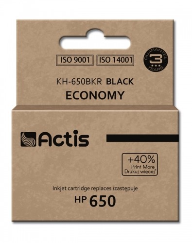 Actis KH-650BKR ink for HP printer; HP 650 CZ101AE replacement; Standard; 15 ml; black image 1