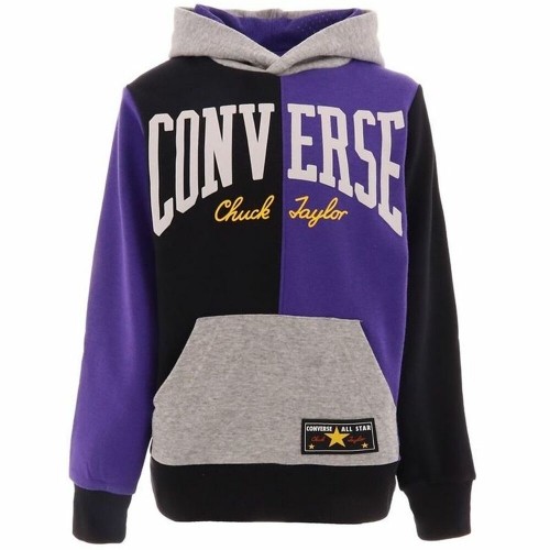 Hooded Sweatshirt for Girls Converse Throwback Split Block Black Multicolour image 1