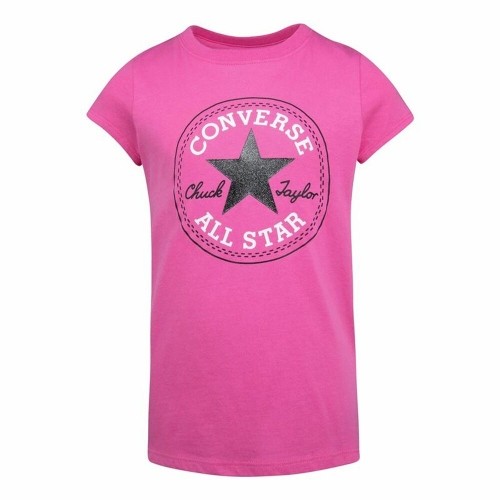 Child's Short Sleeve T-Shirt Converse Timeless Chuck Patch Fuchsia image 1