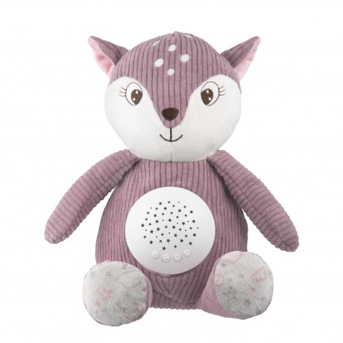 CANPOL BABIES 3in1 plush fawn with music box and projector, 0m +, pink, 77/206_pin image 1