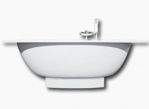 PAA VERSO VAVER/00 Glossy White Прямоугольная ванна из литого камня с декоративной панелью image 1