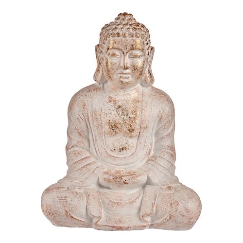 Decorative Garden Figure Buddha White/Gold Polyresin (25 x 57 x 42,5 cm) image 1