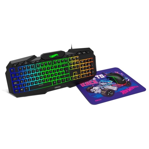 Keyboard with Gaming Mouse Krom HOTWHEELS Spanish Qwerty image 1