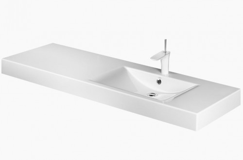 PAA LONG STEP 1500 mm ILS1500/L/01 Stone mass sink - colored (sink on the right) image 1
