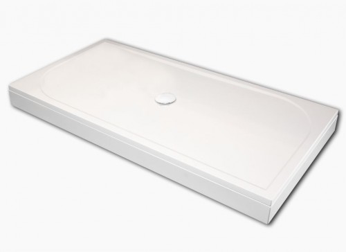 PAA LARGO 80X160 KDPLARG80X160/00 cast stone shower tray with panel and adjustable feets - white image 1