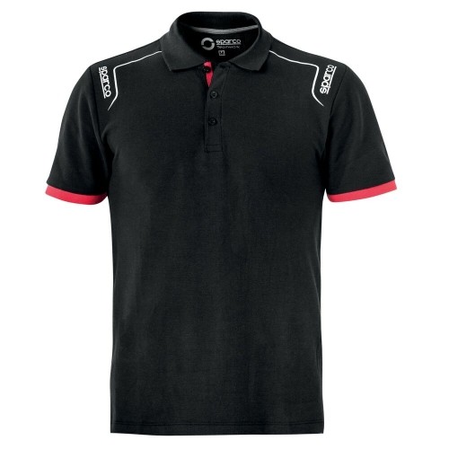 Vīriešu Polo ar Īsām Piedurknēm Sparco S02407NR4XL Melns (XL Izmērs) image 1