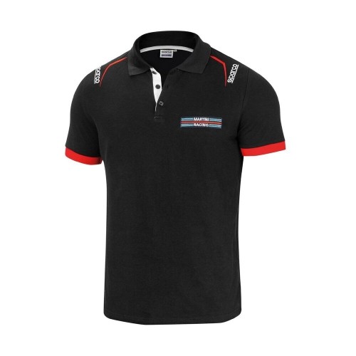 Men’s Short Sleeve Polo Shirt Sparco Martini Racing Black image 1