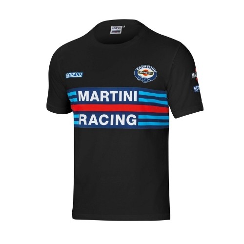 Vīriešu Krekls ar Īsām Piedurknēm Sparco Martini Racing Melns (XL Izmērs) image 1