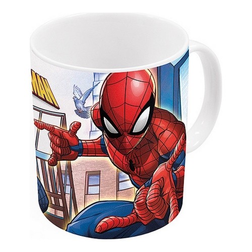Mug Spider-Man Great power Blue Red Ceramic 350 ml image 1