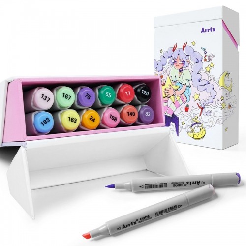 Double-sided Marker Pens ARRTX Oros, 12 Colours, pastel tones image 1