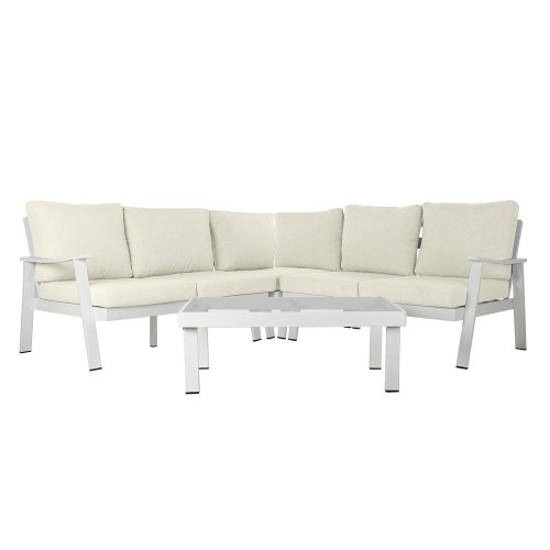 Садовый диван DKD Home Decor Белый Стеклянный полиэстер Алюминий (4 pcs) (212 x 212 x 86 cm) image 1