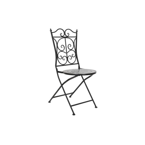 Садовое кресло DKD Home Decor Чёрный Керамика Разноцветный Ковка (39 x 50 x 93 cm) image 1