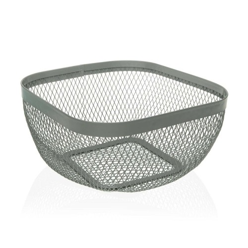 Fruit Bowl Versa Grey Metal Steel (26,5 x 12,5 x 26,5 cm) image 1