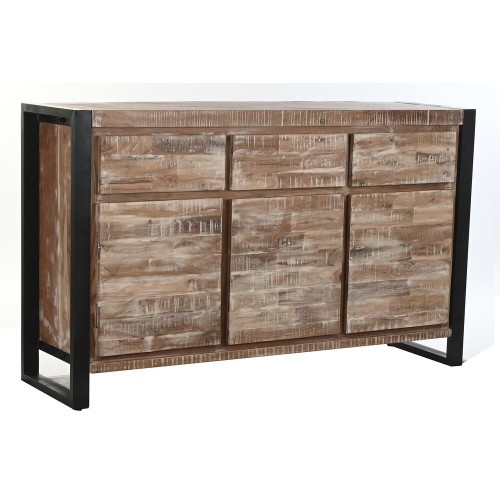 Sideboard DKD Home Decor Natural Black Metal Acacia (140 x 40 x 85 cm) image 1