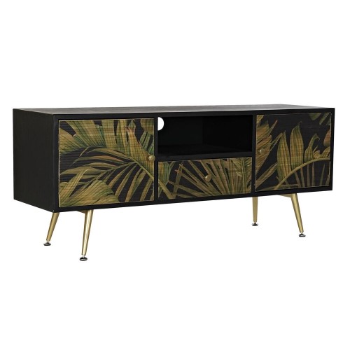 Sideboard DKD Home Decor Black Fir Metal MDF Green image 1