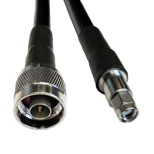 Hismart Cable LMR-400, 1m, N-male to RP-SMA-male image 1