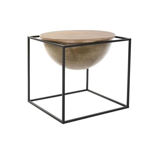 Вспомогательный стол DKD Home Decor Чёрный Металл Деревянный Коричневый (64 x 64 x 62,5 cm) image 1