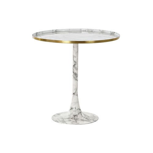 Side table DKD Home Decor Golden Aluminium White Marble (51 x 51 x 51 cm) image 1