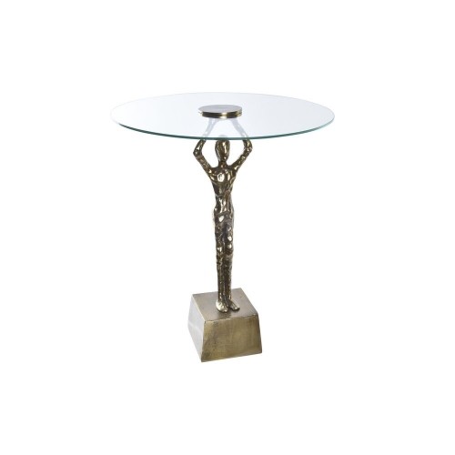 Вспомогательный стол DKD Home Decor Стеклянный Позолоченный Алюминий Мужской (46 x 46 x 57 cm) image 1