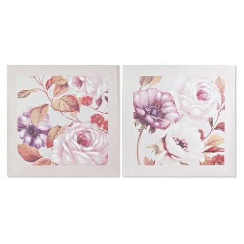 Glezna DKD Home Decor Rožu (2 gb.) (70 x 3 x 70 cm) image 1