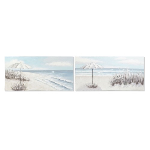 Картина DKD Home Decor Пляж Средиземноморье (140 x 3 x 70 cm) (2 штук) image 1