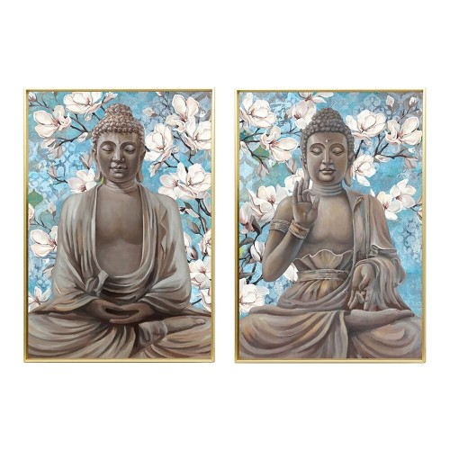 Картина DKD Home Decor Будда Восточный (51,5 x 3,5 x 71,5 cm) (2 штук) image 1