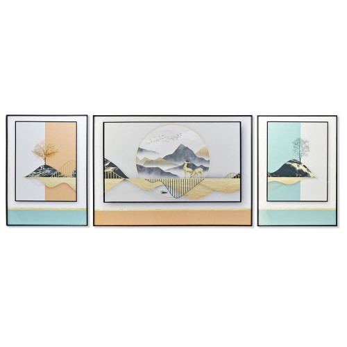 Set of 3 pictures DKD Home Decor Moutain Modern (200 x 3 x 70 cm) image 1