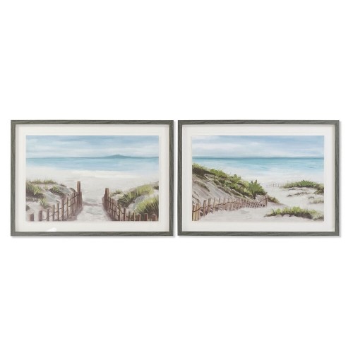 Картина DKD Home Decor Пляж Средиземноморье (70 x 3,3 x 50 cm) (2 штук) image 1