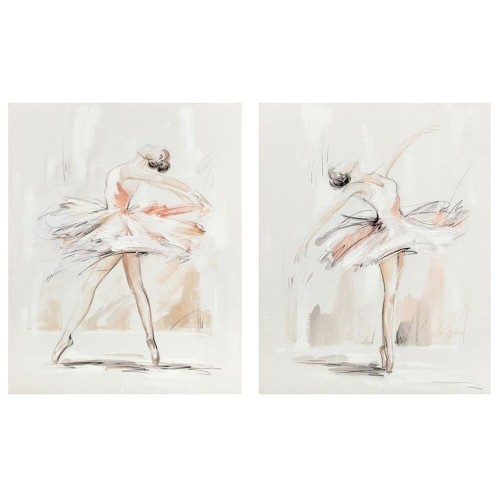 Painting DKD Home Decor 80 x 3,7 x 100 cm Ballet Dancer Romantic (2 Units) image 1