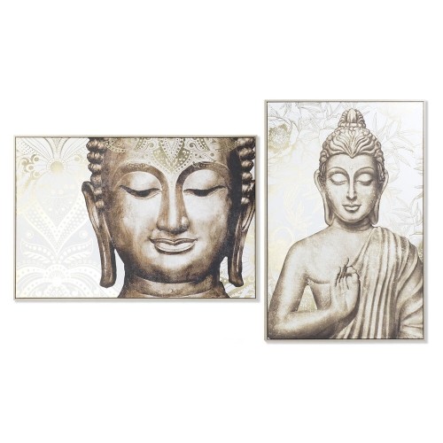 Painting DKD Home Decor 83 x 4,5 x 122,5 cm Buddha Oriental (2 Units) image 1