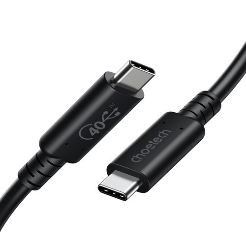 Кабель CHOETECH USB4, Type-C - Type-C, 40Gbps, 100W, 20V/ 5A, 8K/ 60HZ, 0.8m image 1