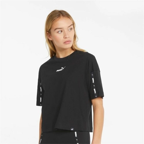 Women’s Short Sleeve T-Shirt Puma  Tape Crop  Black image 1