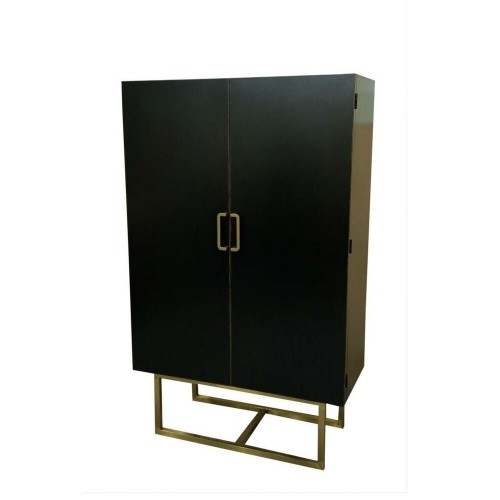 Cupboard DKD Home Decor   110 x 50 x 180 cm Black Metal Poplar image 1