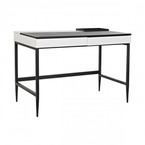 Письменный стол DKD Home Decor Чёрный Металл MDF Белый PU (110 x 55 x 76 cm) image 1