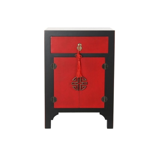 Nightstand DKD Home Decor Black Red Fir MDF Wood 45 x 35 x 66 cm image 1