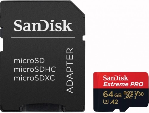 Sandisk memory card microSDXC 64GB Extreme Pro + adapter image 1