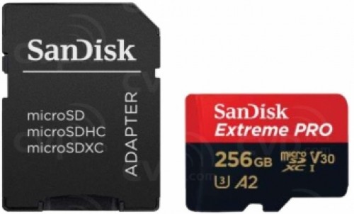 Sandisk MicroSDXC 256GB + SD adapter image 1