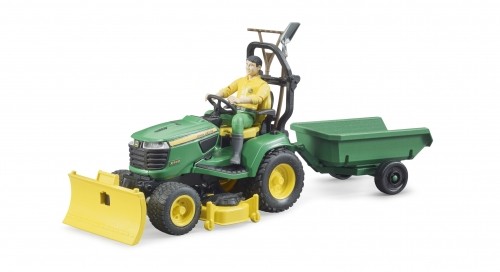 BRUDER John Deere Zāles traktors ar piekabi un dārznieku, 62104 image 1